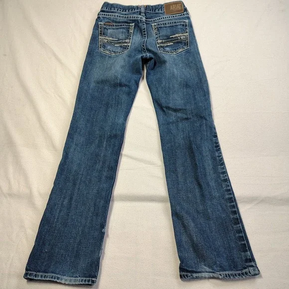 Ariat M4 Jeans Mens 30x36 Blue Medium Wash Low Rise Stretch Adkins Boot 10021767 - Picture 2 of 13